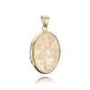 Ovales Medaillon mit Muster in 8-14 kt - Medium 22 x 30 mm.