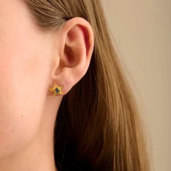 Pernille Corydon - Glitzernde Star Ohrstecker in vergoldete silber