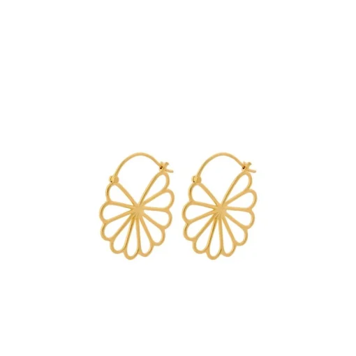 Pernille Corydon - Große Bellis-Ohrringe aus vergoldete silber 30 mm
