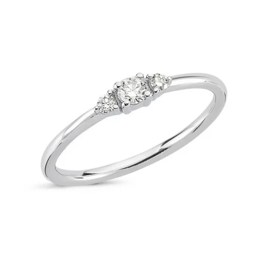 Petit - Diamantring aus 14-karätigem Weißgold mit insgesamt 0,15 Karat Diamanten