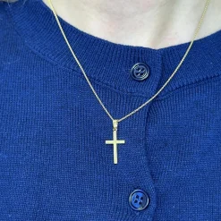 Pfostenkreuz-Anhänger in 8-karätigem Gold – Größe wählen