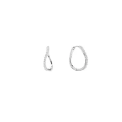Pico - Amelia kleiner Kristall hoops i silber