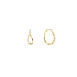 Pico - Amelia kleiner Kristall hoops i vergoldete silber