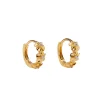 Pico - Aster Kristall hoops i vergoldete silber