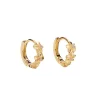 Pico - Aster Kristall hoops i vergoldete silber