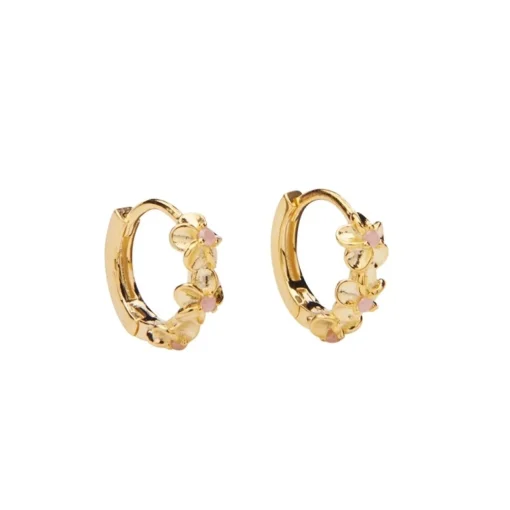 Pico - Aster Kristall hoops i vergoldete silber