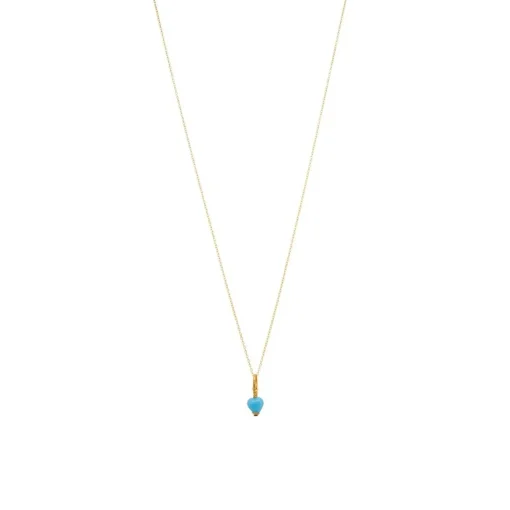 Pico - Sweetheart Halskette aus vergoldete Messing mit blauem Herz