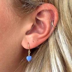 Pico - Sweetheart Ohrringe in vergoldete silber mit blauen Herzen