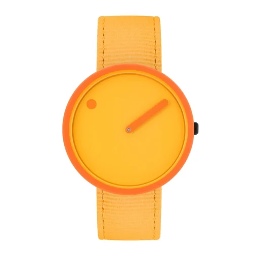 Picto - Feuergelbes Zifferblatt mit feuergelbem Armband - 40 mm