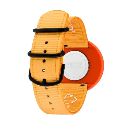 Picto - Feuergelbes Zifferblatt mit feuergelbem Armband - 40 mm