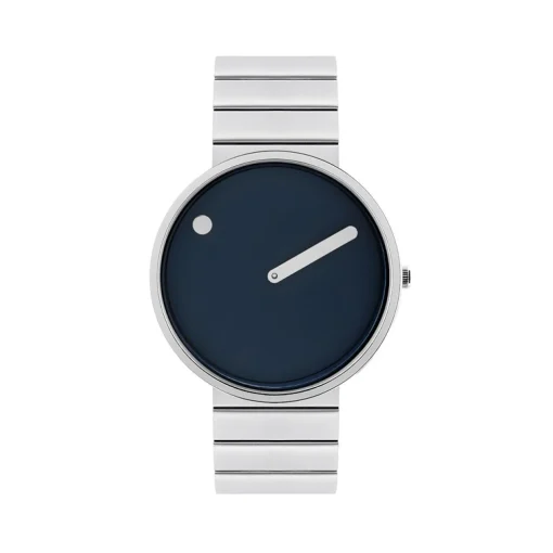 Picto - Navy Blue Scheibe mit Stahlarmband aus Stahl - 40 mm*