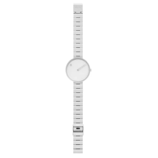 Picto - Weiße Scheibe mit Stahlarmband - 34 mm