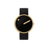 Picto Uhr - Schwarzes Zifferblatt, mattes IP-Mesh-Armband - 30 und 40 mm