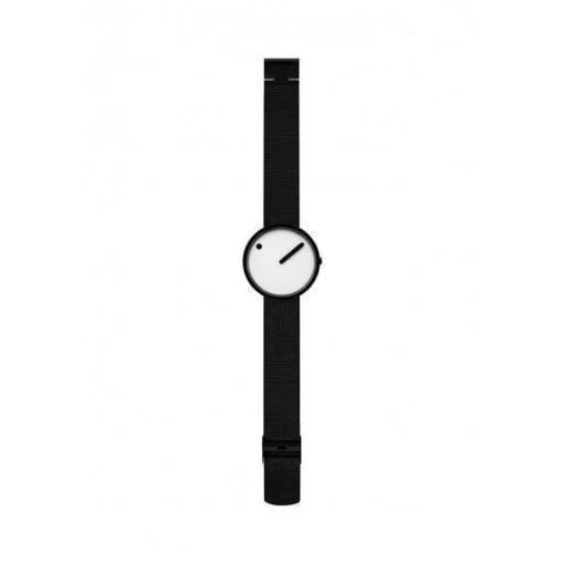 Picto Uhr - Weißes Zifferblatt, mattes IP-Stahlarmband - 40 mm