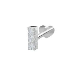Piercingschmuck - Pierce52, Rhod. Silber, Labret mit Zirkoniumdioxid