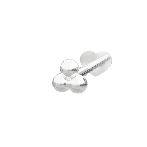 Piercingschmuck - Pierce52, Rhod. Silber, Labret-Piercing mit 3 Kugeln