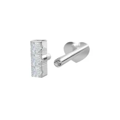 Piercingschmuck - Pierce52, Rhod. Silber, Labret mit Zirkoniumdioxid