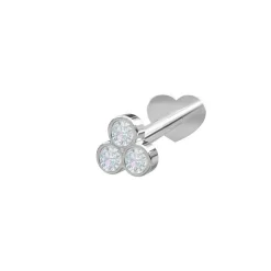 Piercingschmuck - Pierce52, Silber Labret3-Piercing mit Zirkonia