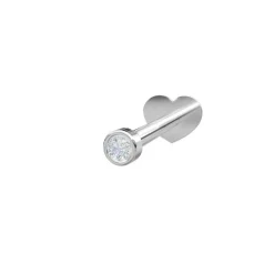 Piercingschmuck - Pierce52, silbernes Labret mit Zirkonia