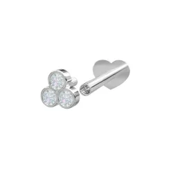 Piercingschmuck - Pierce52, Silber Labret3-Piercing mit Zirkonia
