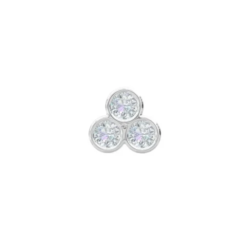 Piercingschmuck - Pierce52, Silber Labret3-Piercing mit Zirkonia