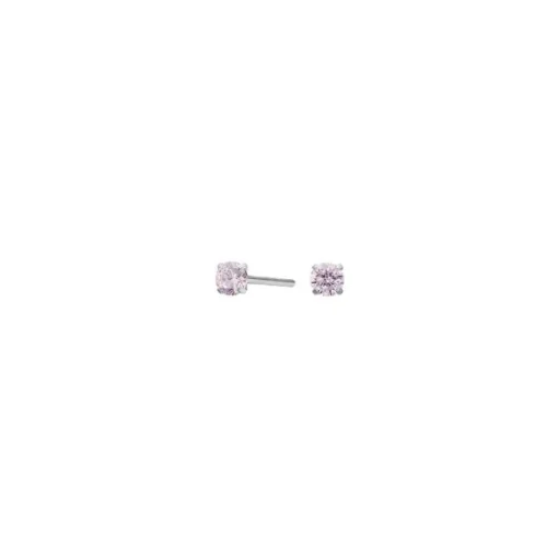 Pure Titanium Ohrstecker mit rosa Zirkonia 3 mm