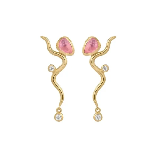 Rabinovich - Pink Willow Ohrringe vergoldete m. Topas und Zirkonia