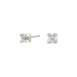 Rhd. Silberohrringe 4 Ohrstecker mit 2,5-4,5 mm Zirkoniasteinen