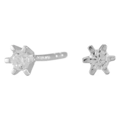 Rhd. Silberohrringe 6 Ohrstecker mit 2,5-5 mm Zirkoniasteinen
