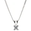 Rhodinierter Silberanhänger mit Zirkonia inkl. Kette
