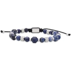 Rico's armband in Stahl mit Sodalith