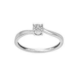 Ring aus 14 Karat Weißgold mit Brillanten