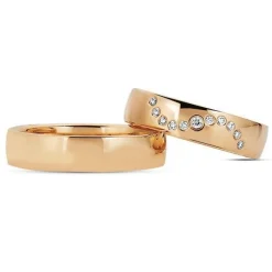 Ringe aus 14 Karat Roségold - 11 Diamanten im Damenring