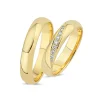 Ringe aus 14 Karat Rotgold - mit 9 Brillanten von insgesamt 0,12 Karat