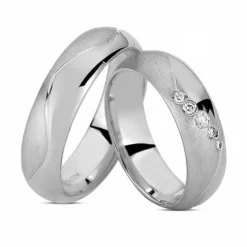 Ringe aus 14 Karat Weißgold - 5 Diamanten