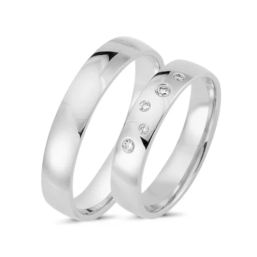 Ringe aus 14 Karat Weißgold - mit 5 Brillanten von insgesamt 0,06ct