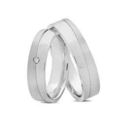 Ringe aus 14 kt. Weißgold - 1 x 0,02 kt. brillant