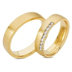 Ringe aus 14-karätigem Gold - 9x0,01 Karat - seidenmatte Oberfläche