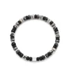Samie - Armband mit Steinperlen in Schwarz und Grau