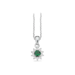 Scrouples - Anhänger in silber mit Rosette in Grün und Weiß zirkonia