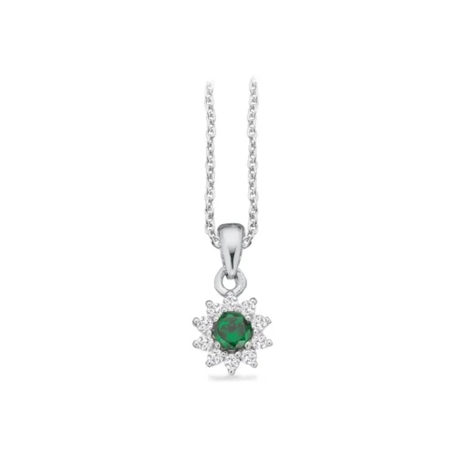 Scrouples - Anhänger in silber mit Rosette in Grün und Weiß zirkonia