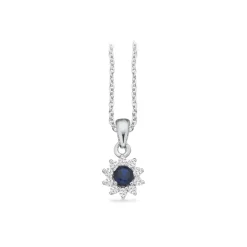 Scrouples - Anhänger in silber mit Rosette in blau und weiß zirkonia