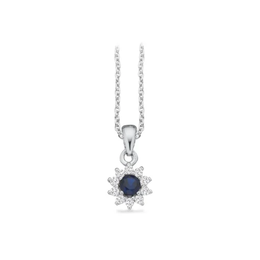 Scrouples - Anhänger in silber mit Rosette in blau und weiß zirkonia