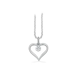 Scrouples - Herzanhänger 8 kt. Weißgold in insgesamt 0,03 ct HW/si