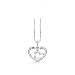 Scrouples - Herzanhänger 14 kt Weißgold mit Diamant im Brillantschliff 0,0125