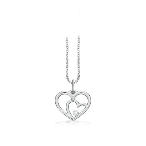 Scrouples - Herzanhänger 14 kt Weißgold mit Diamant im Brillantschliff 0,0125