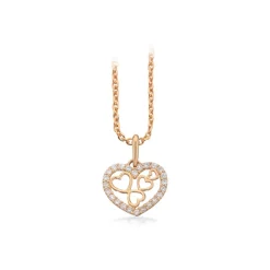 Scrouples - Herz-Anhänger aus 8 kt. Gold mit Zirkonia inkl. Kette