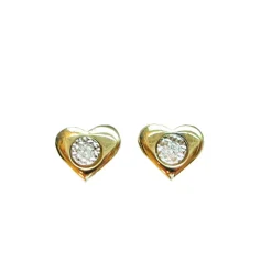 Scrouples - Herz-Ohrringe aus 8 kt. Gold mit 0,04 H-W/SI