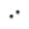 Scrouples - Ohrstecker aus silber mit Rosette in blau und weiß zirkonia