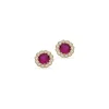 Scrouples - Ohrstecker Rosette rosa w. zirkonia 8 kt. gold